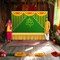 Ganesh with Marigold 5x8 Feet Backdrop Indian Traditional Cloth Ganesh Chaturthi Decor Indian Pooja Wall Decor Indian Wall Art Photo Decor Banner Decorative Pooja Cloth Wedding Favor
